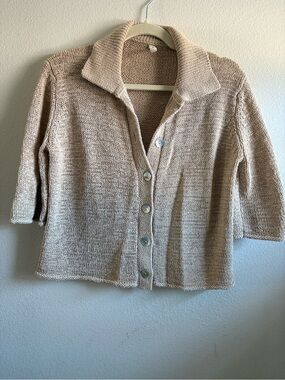 Wishlist Neutral Tan Button-Front Knit Cardigan